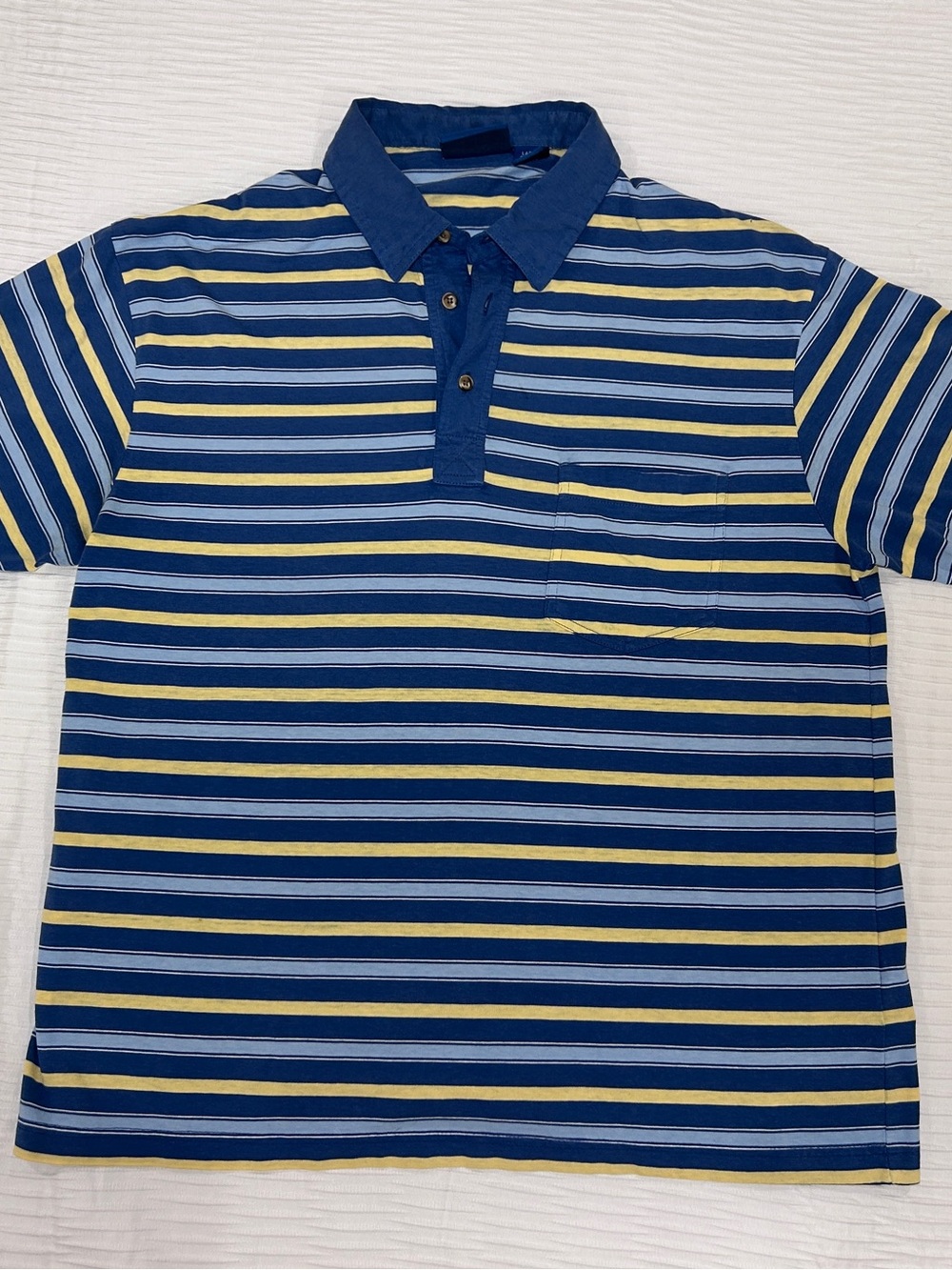 Vintage Towncraft Striped Polo Shirt Men's Large L Pocket Retro Knit